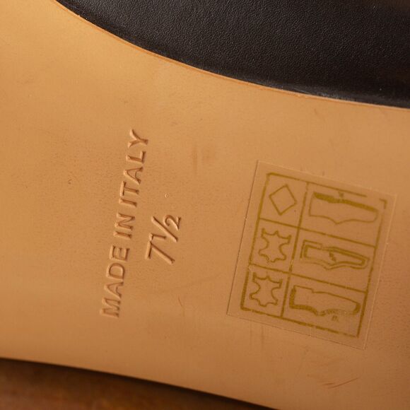 Everlane The '90s Leather Square Toe Italian Made Flat Shoes Womens Size 7.5 BLK - Picture 7 of 11